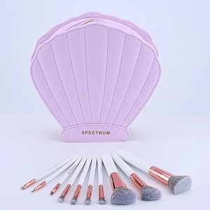 Hot selling portable 5-10pcs your own brand makeup brush set with shell bag