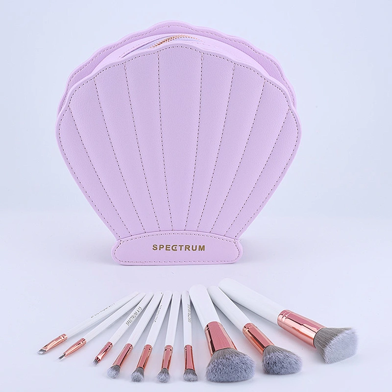 Hot selling portable 5-10pcs your own brand makeup brush set with shell bag