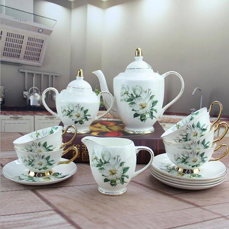 New arrived bone china quality coffee cup set mug and saucers gift package