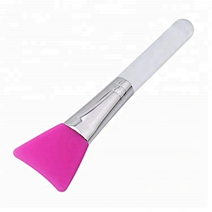 Wholesale white plastic handle flat silicone face/facial mask applicator brush