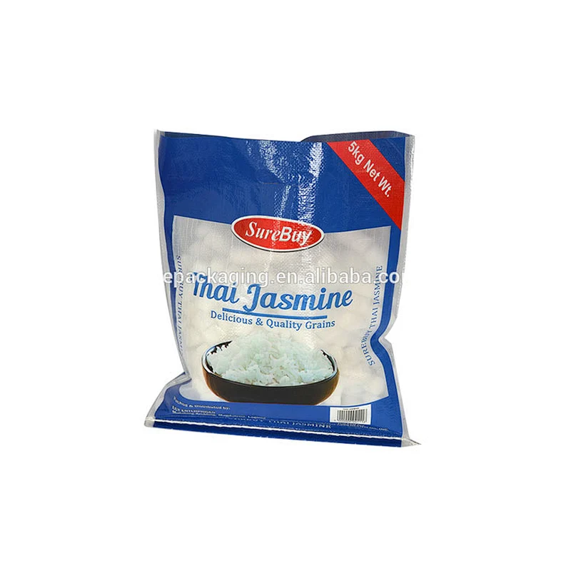 Wholesale customized 100% virgin pp woven 5kg rice bag sack