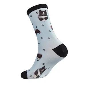 Custom Logo 3D Digital Print Fashion Dress Bamboo  Soft High Socks Men Printing Wholesale