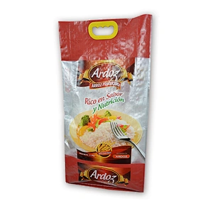 Wholesale custom pp woven rice bags with handle 5kg 10kg