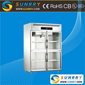 Commercial upright fruits and vegetable refrigerator cabinet with glass door for supermarkets (SY-RC1000G SUNRRY)