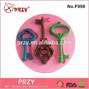 Hotsale key shaped silicone fondant mold