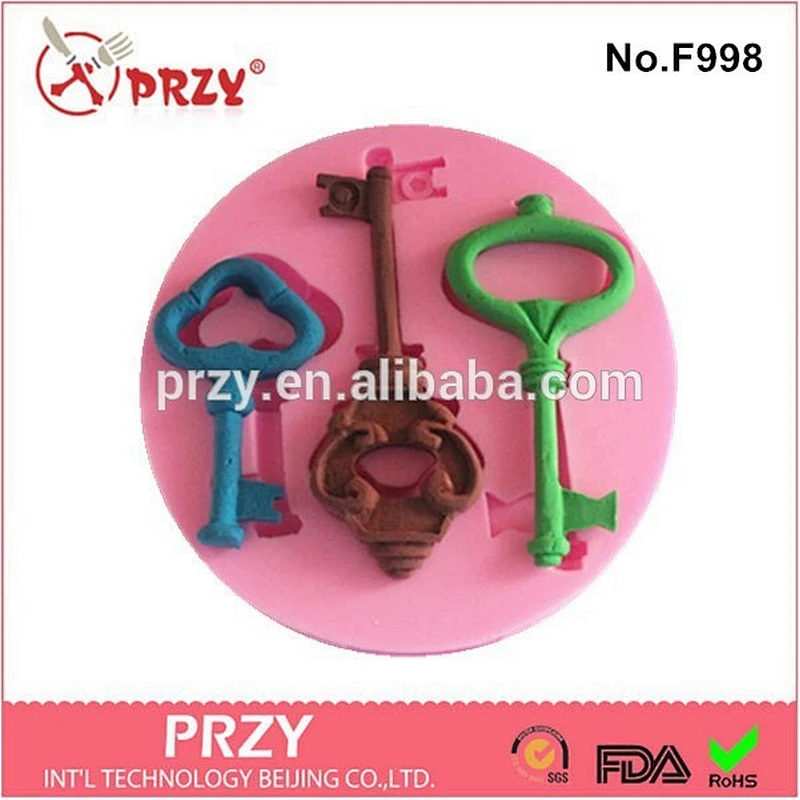 Hotsale key shaped silicone fondant mold