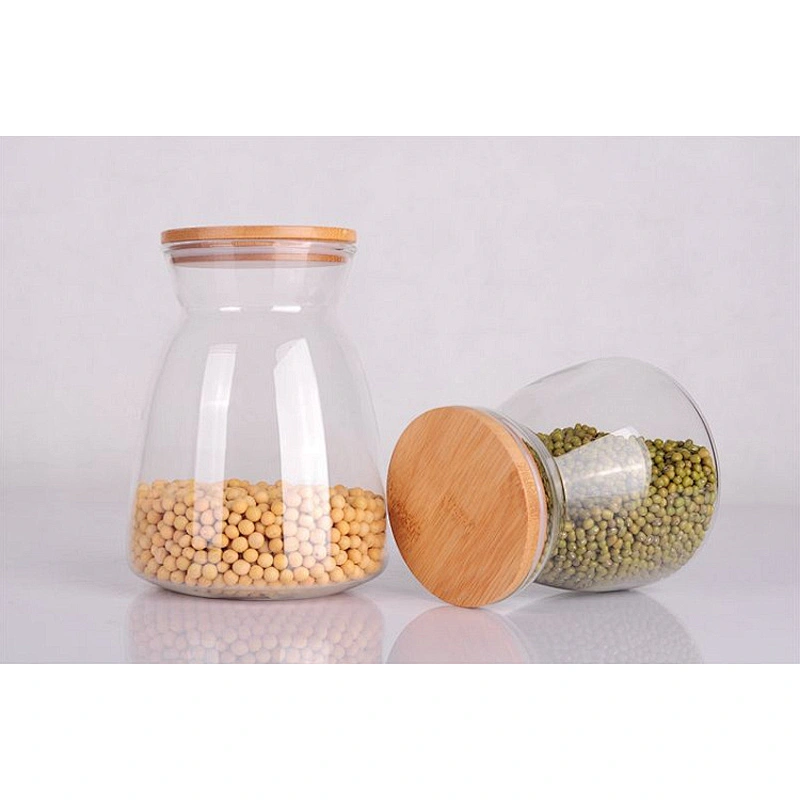 Promotional High Borosilicate Storage Glass Bottle Kitchen Airtight Glass Canister Transparent Food Glass Jar