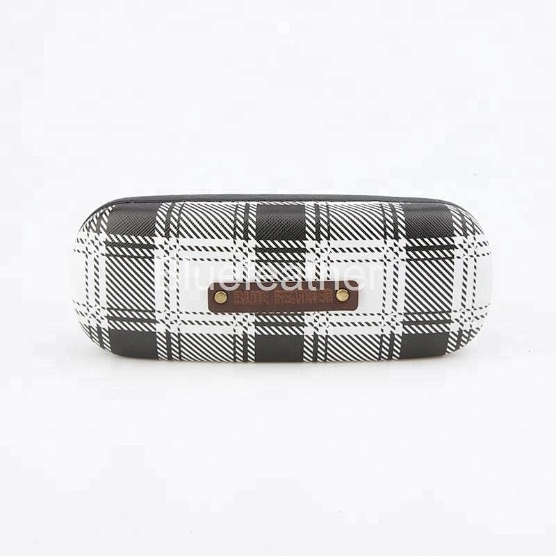 Black White Striped Pane Digital Printing Eyeglasses Case for Men