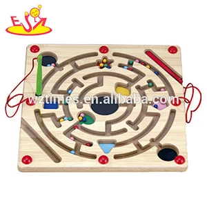 wholesale high quality baby wooden magnetic maze funny kids wooden magnetic maze W11H007