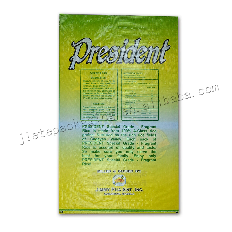 Made in china printed plastic rice packaging bag for packing paddy flour corn sugar