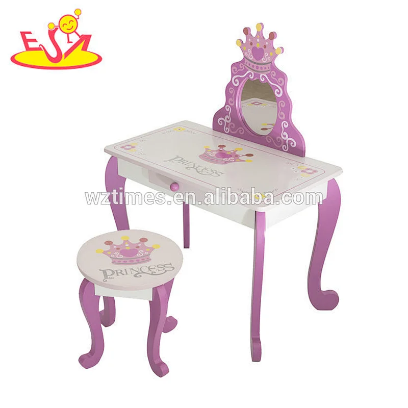 New hottest purple wooden kids dressing table with mirror W08H097