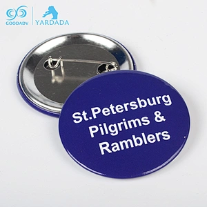 Promotional customized size and shape printed tinplate button badge