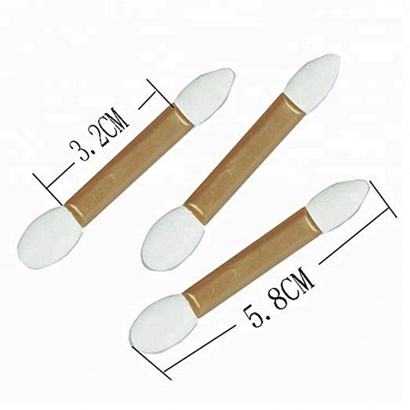 Disposable gold double ended small eyeshadow blender sponge brush set