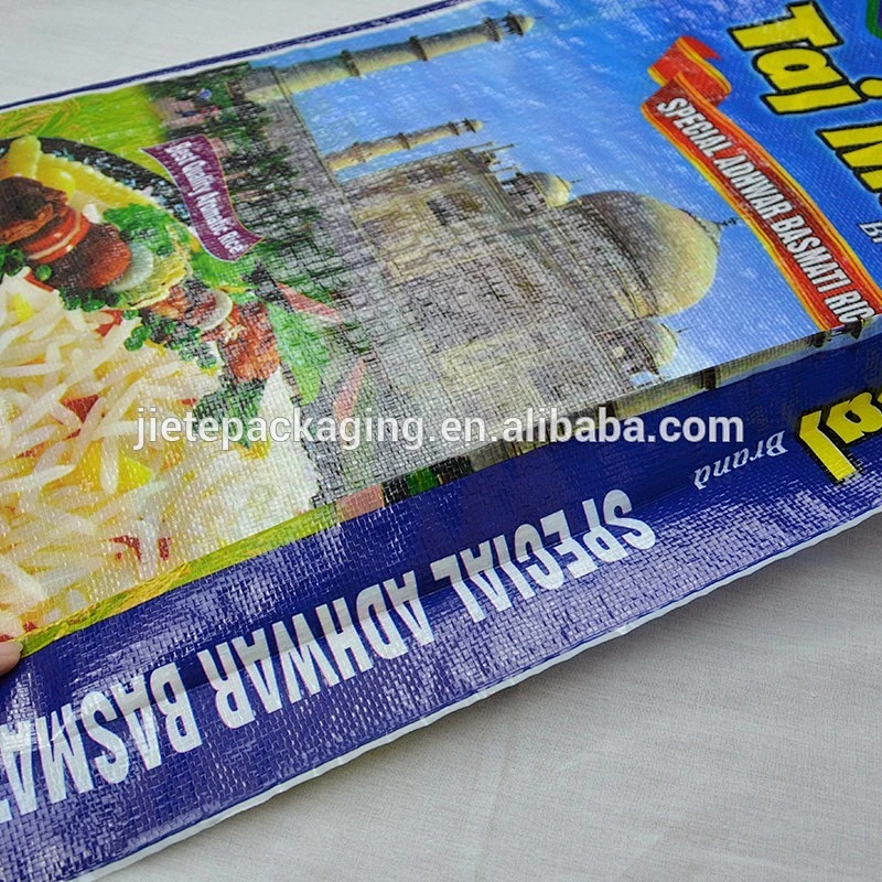 transparent polypropylene pp woven rice sacks bags with handle 30kg 10kg