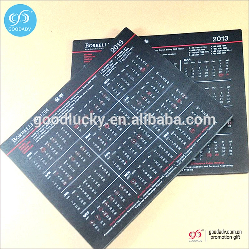 Guangzhou supply customized rubber paper mouse pad logo printed mousepad with calendar