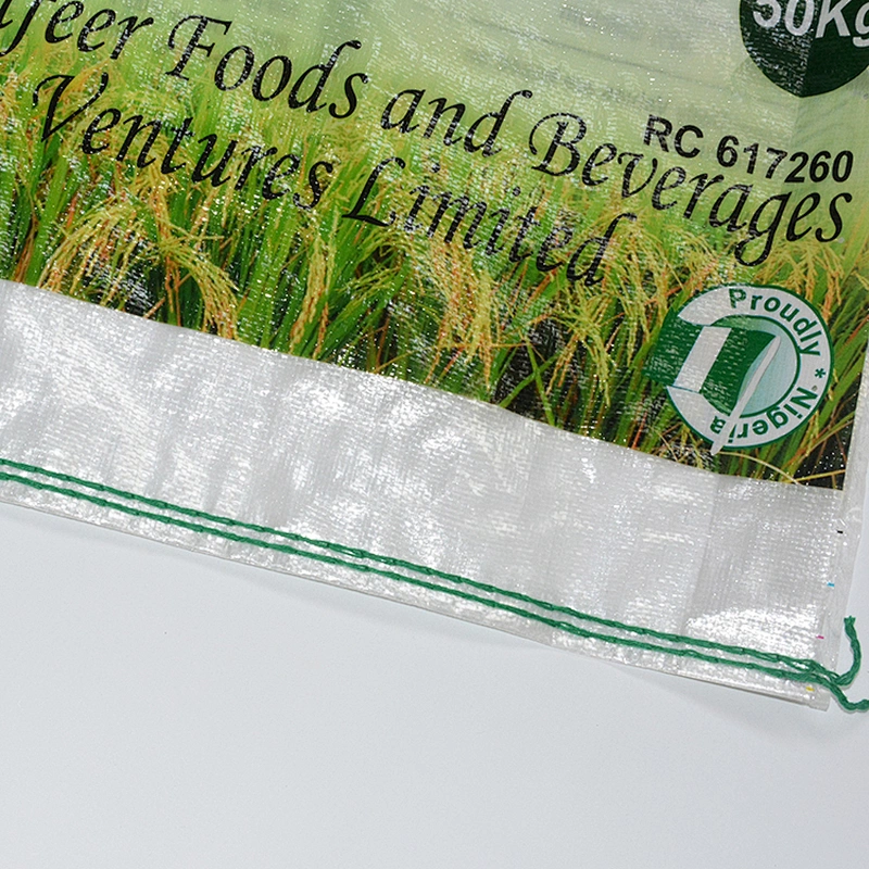 10kg 25kg 50kg pp plastic color printing woven bag for rice fertilizer packaging