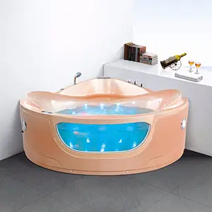 Fashionable acrylic corner bathtub whirlpool massage hot tub for adult