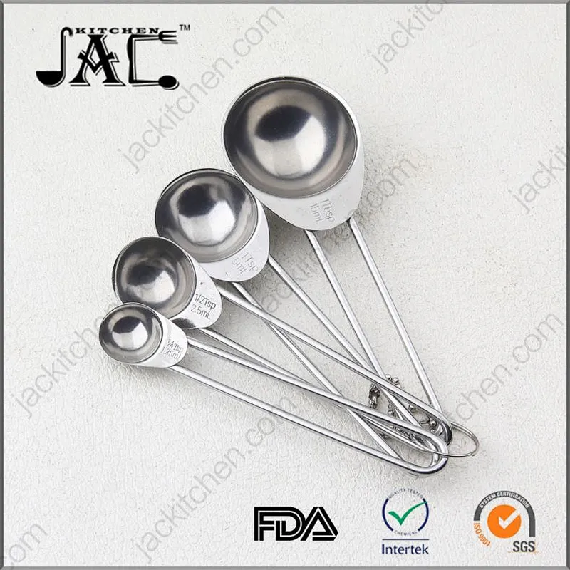 Hot Selling 2017 Amazon Stainless Steel Set Of 4 Measuring Spoon