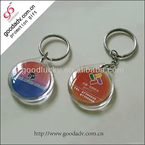 OEM Custom LOGO top quality round clear acrylic keychain insert photo
