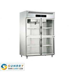Commercial upright fruits and vegetable refrigerator cabinet with glass door for supermarkets (SY-RC1000G SUNRRY)