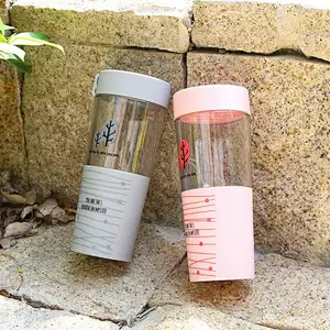 2018 High Quality Water Bottle Transparent Plastic Cup with Plastic Lid
