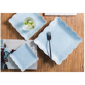 China supplier 8 inch square plate ceramic dish for dinner