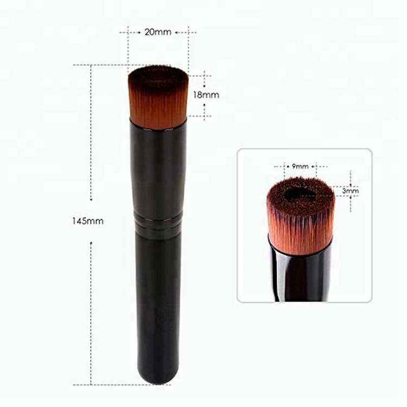 Custom private label single shimmer makeup foundation blending brush packaging applicator
