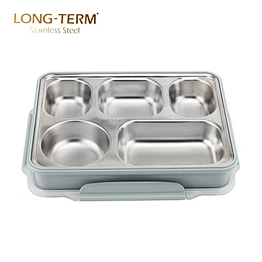 5 Compartment Stainless Steel Leakproof Bento Lunch Box For Adult