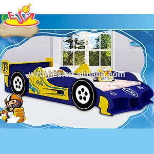 2018 wholesale children wooden racing car bed high quality kids wooden racing car bed best sale wooden racing car bed W08A048
