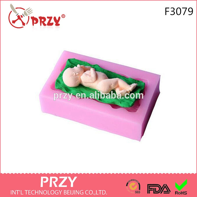 F3079 PRZY Baby DIY chocolate fondant cake decorative soft pottery clay baked epoxy resin mold silicone mould
