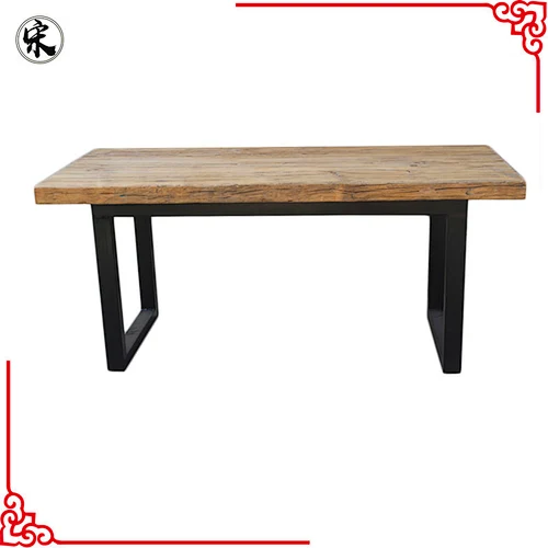 beijing factory price natural wood color industrial slab kitchen table