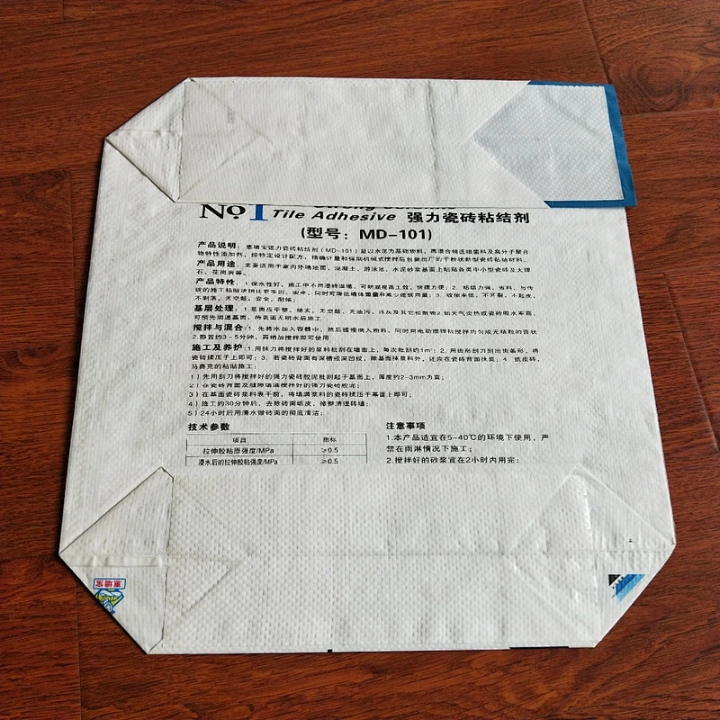Kraft paper cement bag with logo printing 5kg, 10kg for putty powder , tile adhesive Industrial use