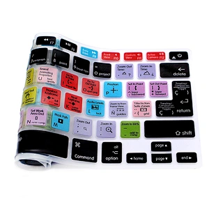 China shortcuts keyboard skin After Effects Functional Spanish silicone key cover For macbook pro 15 inch keyboard