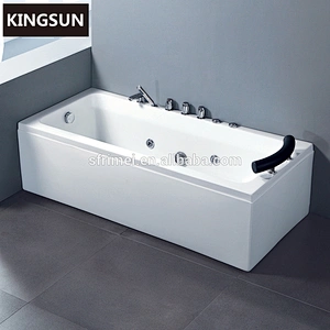 China Acrylic Rectangular Small Hydro Massage 3 Person Bathtub