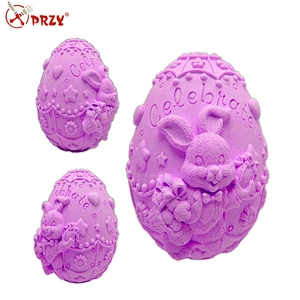 S4104 PRZY 3D Silicone Candle Mold Bunny Faberge Easter egg silicone soap mold
