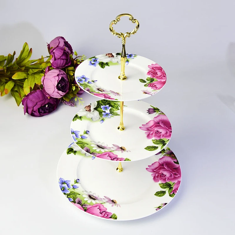 Ceramic Purple flower dish cake plate series for celebration