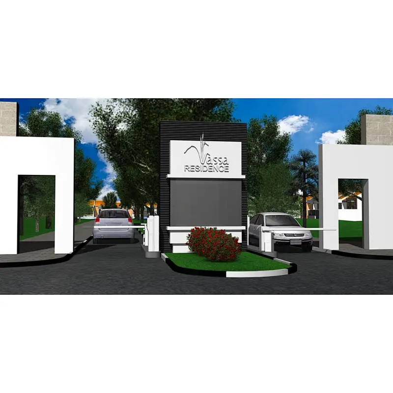 Parking lot car number plate recognition with HD camera and traffic barrier gate