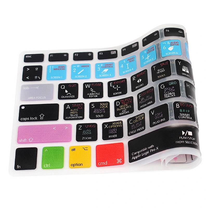 Logic Pro X Spanish Functional Silicone Keyboard Skin shortcuts keyboard skin For Macbook Pro 13 Retina for macbook pro 15