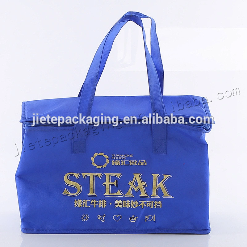 Camping and Household use flexiloop carry handle plastic non woven shopping bag with zipper,foil film