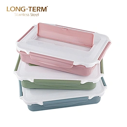 School Stainless Steel 3 Compartment Lunch Box For Kids