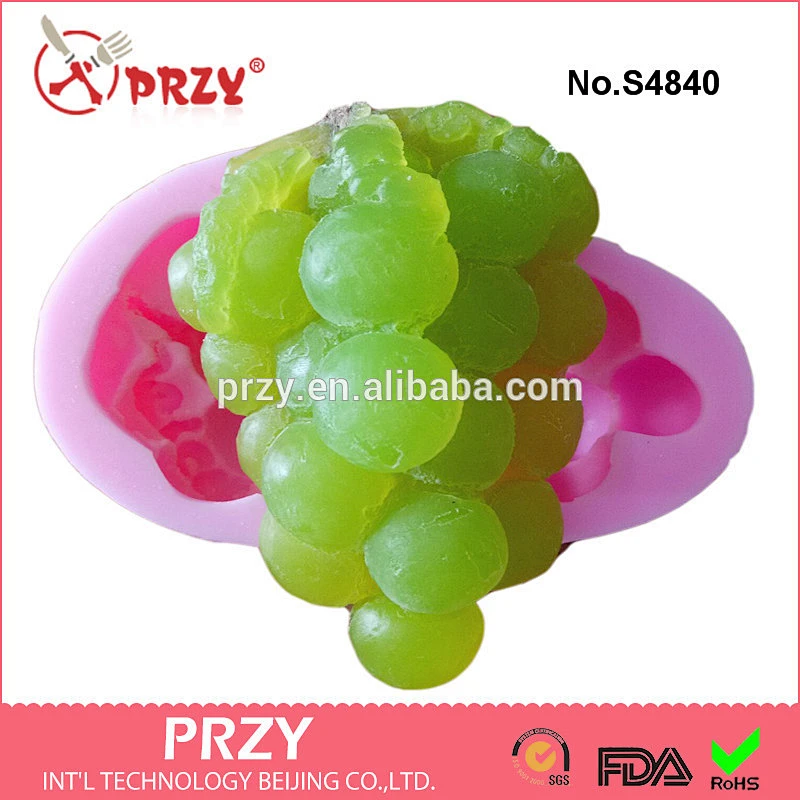 S4840 DIY grapes shape silicone fruit soap mold for gift