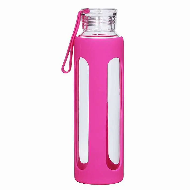 High quality high borosilicate creative glass reusable bottles ant-heat with glass lid for home