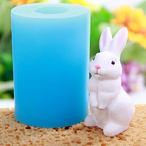 3D Rabbit  molds couple Candle chocolate baking mould cake Resin decoration silicone mold