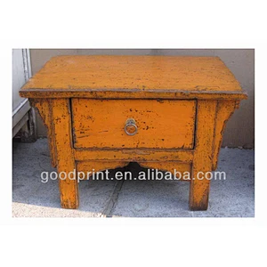 Vintage Reclaimed Wooden Bedside Table Book Table