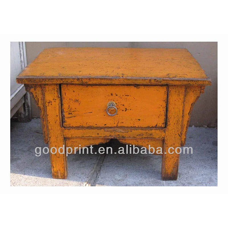 Vintage Reclaimed Wooden Bedside Table Book Table