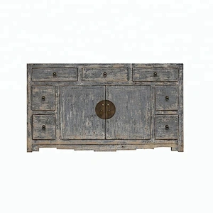 chinese antique reproduction distressed grey storage buffet store furniture