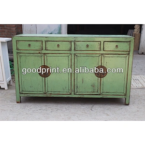 wooden cabinet furniture, hot sale reclaim antique furniture four drawer four door cabinet
