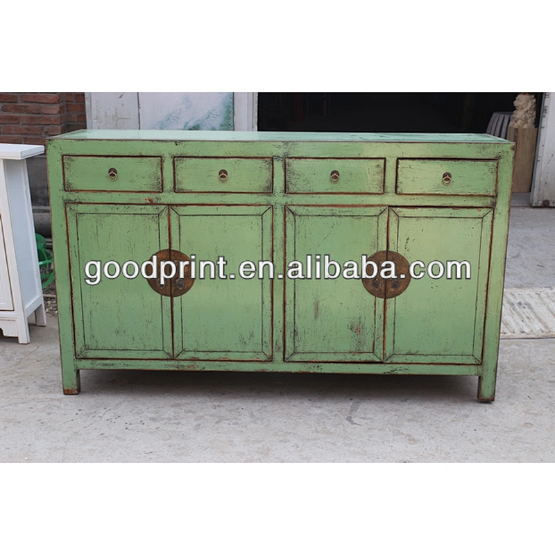 wooden cabinet furniture, hot sale reclaim antique furniture four drawer four door cabinet