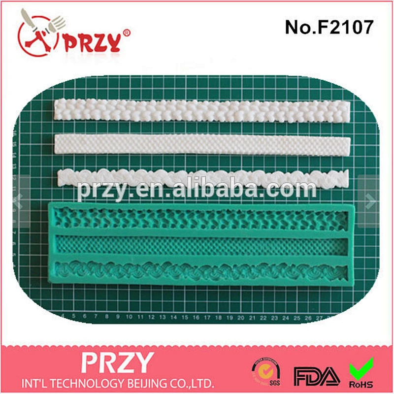 F2107 PRZY cake onlay cake decorating silicone mould for fondant