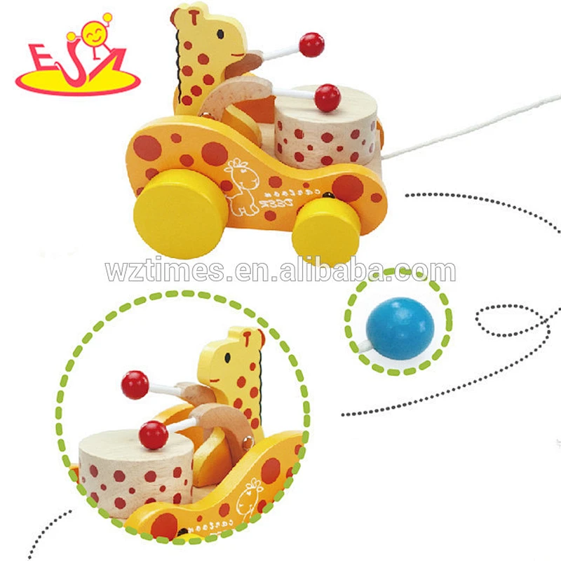 wholesale cheap kids wooden push line toy high quality children wooden push line toy W05B139